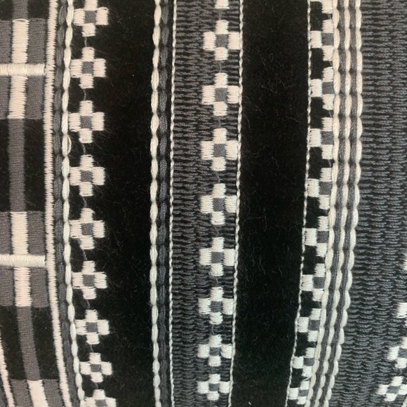 Opalhouse 1 Velvet Embroidered Pillows Boho Fringe Zip Cover Black & Whi… - Picture 3 of 5